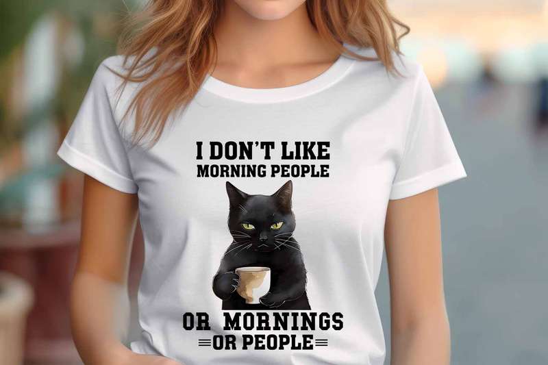 I don't like morning people Ladies T-shirt