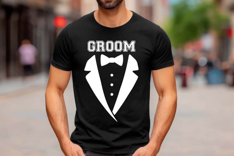 Tuxedo wedding T-shirt Groom