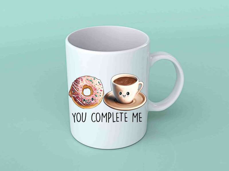 You complete me Donut and coffee coffee mug
