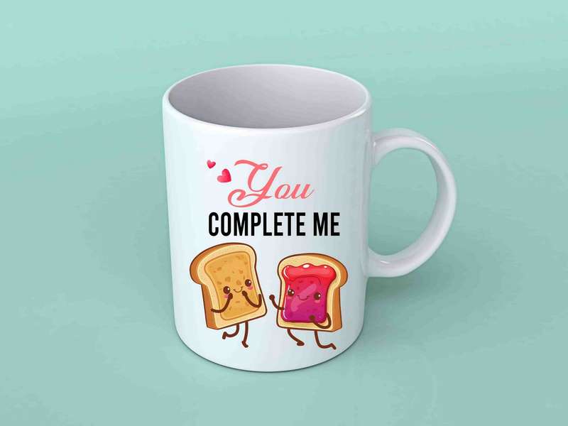 You complete me peanut butter and jam coffee mug