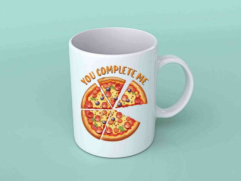 You complete me pizza coffee mug
