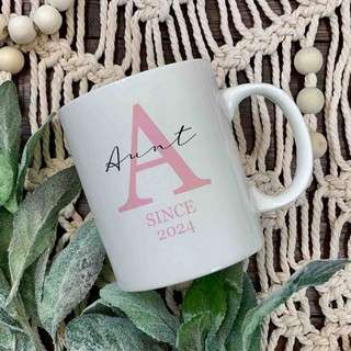 Pregnancy Aunt Initial mug
