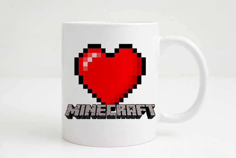Minecraft Pixel heart mug