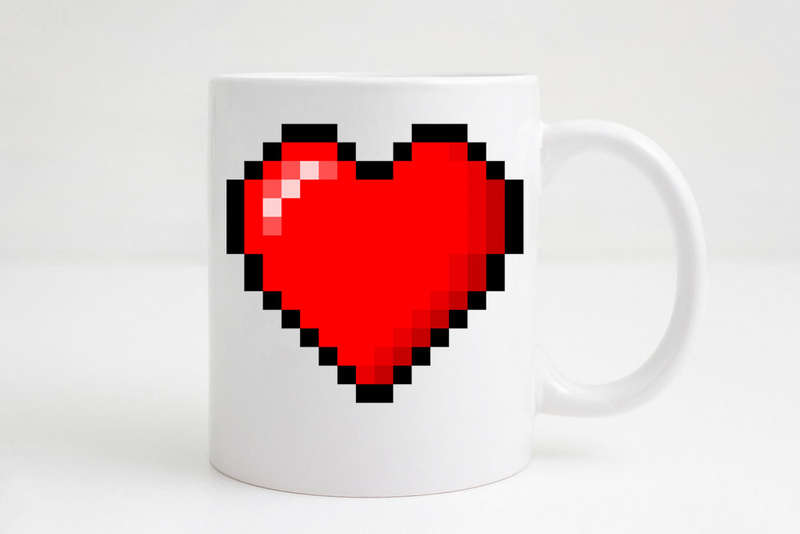 Minecraft Pixel life heart mug