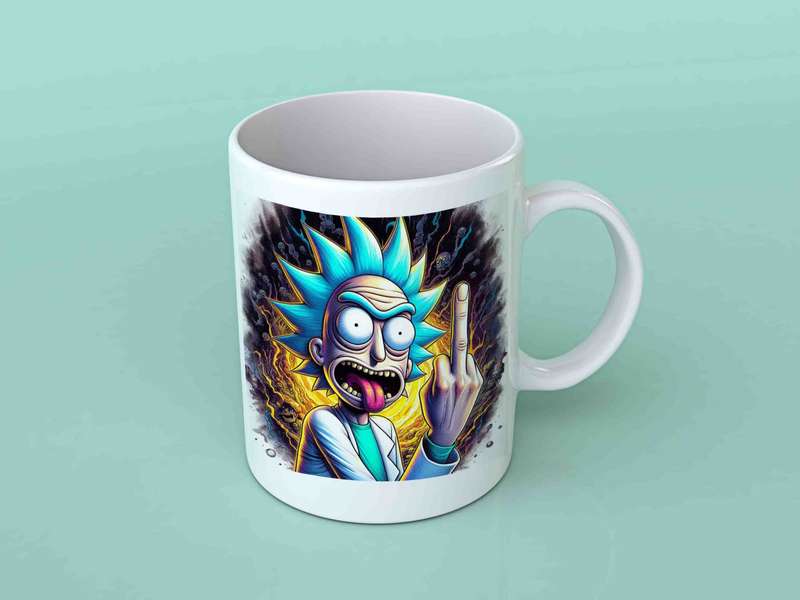 Rick and Morty 1 Middle finger mug