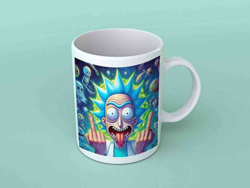 Rick and Morty 3 Middle finger mug
