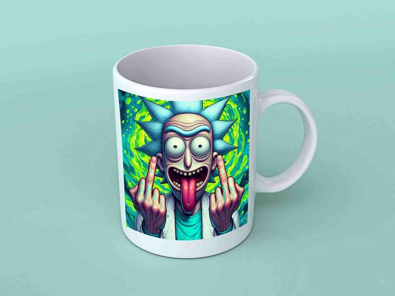 Rick and Morty 4 Middle finger mug