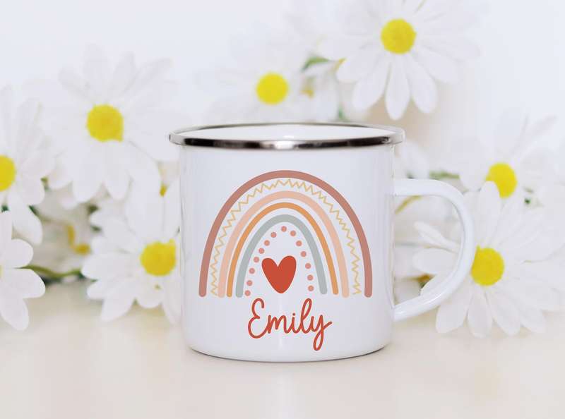 Boho personalised rainbow mug