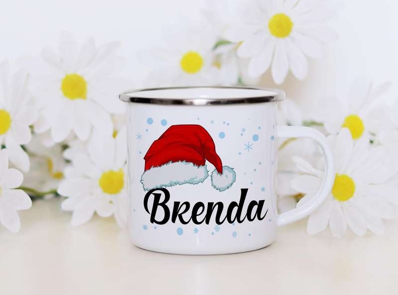 Personalized Christmas enamel mug