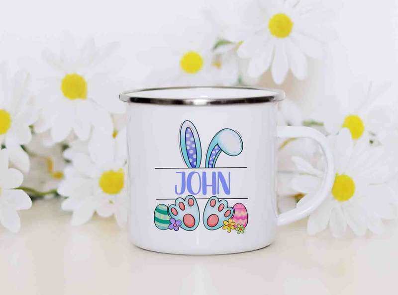 Easter bunny Boys enamel mug