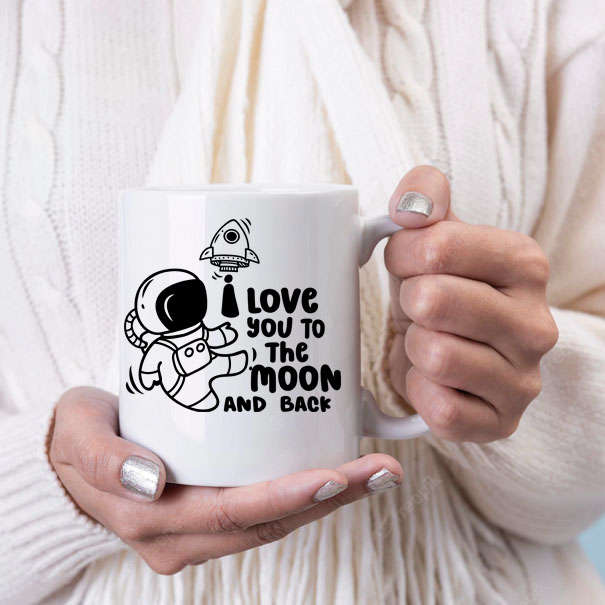 I love you to the moon and back mug C