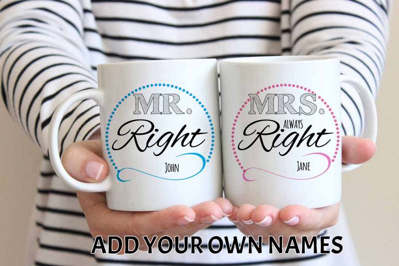 Mr right Mrs always right Circle Mug