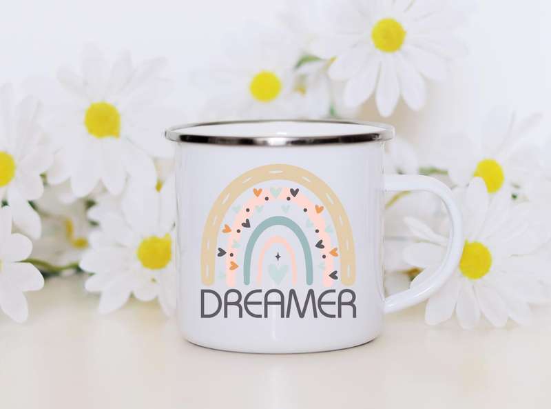 Rainbow Dreamer enamel mug