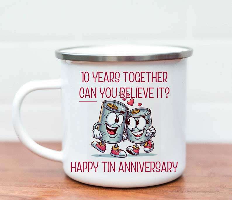 Tin year enamel mug 1