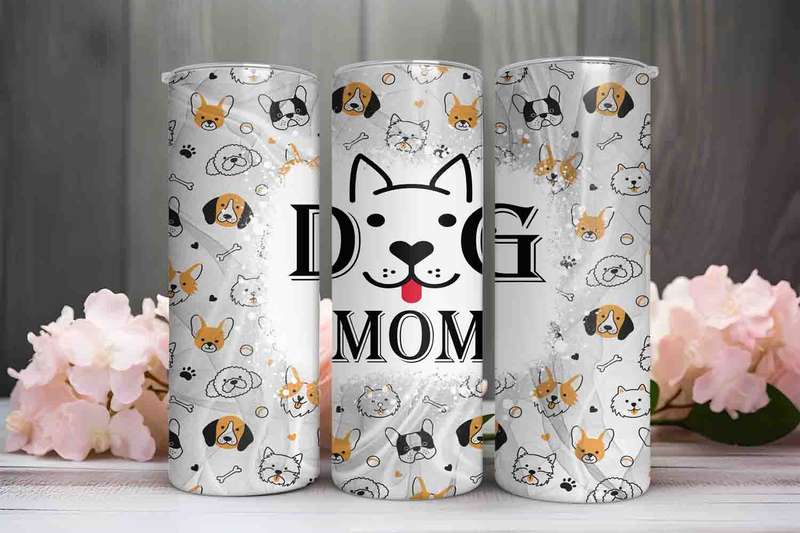 Dog Mom skinny tumbler E