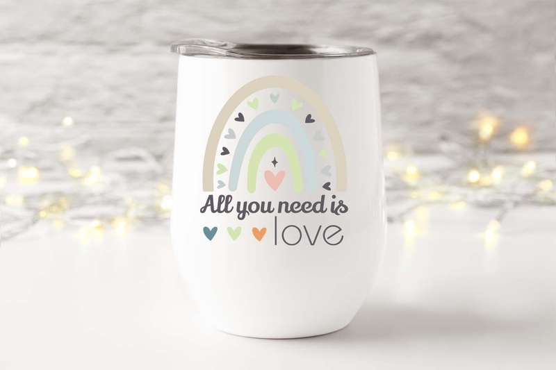 Wine tumbler all you need is love