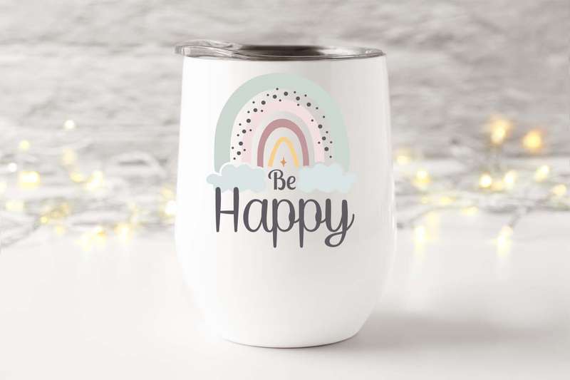 Wine tumbler be happy