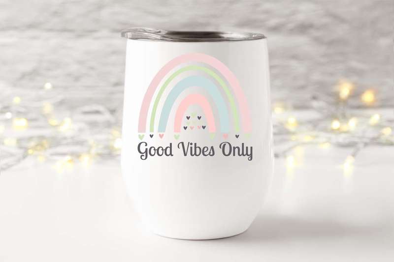 Wine tumbler Good vibes only