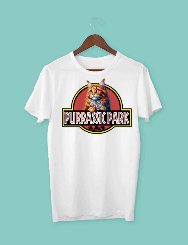 Purrasic park Main coon cat T-shirt