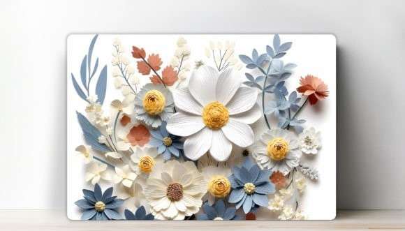 Cutting board with 3D flowers