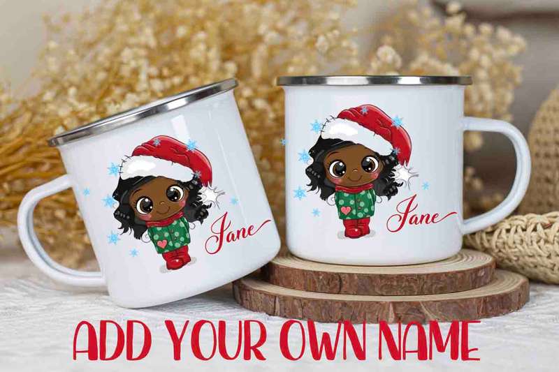 Christmas Character Girl enamel mug A