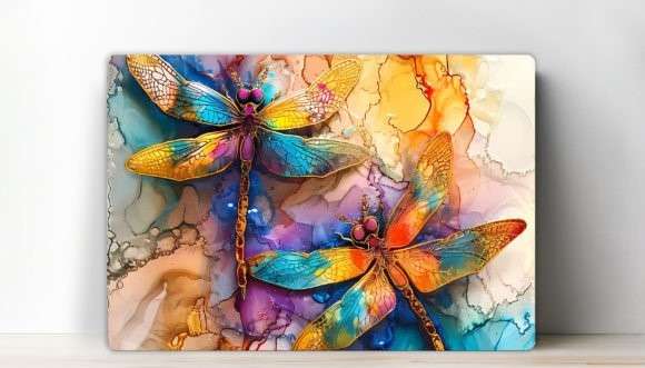 Cutting board with dragon fly 2