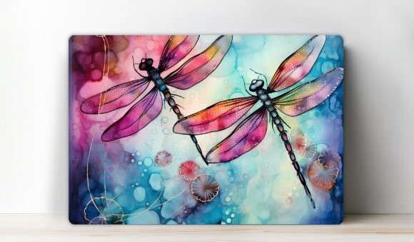 Cutting board with dragon fly1