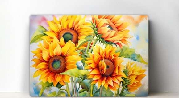Cutting board with sunflowers 2