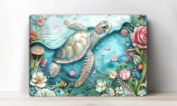 Cutting board with turtle
