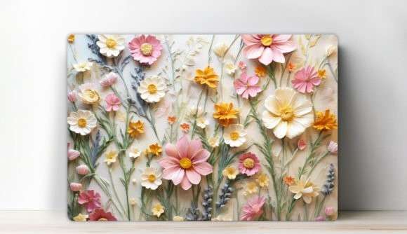 Cutting board with wild flowers