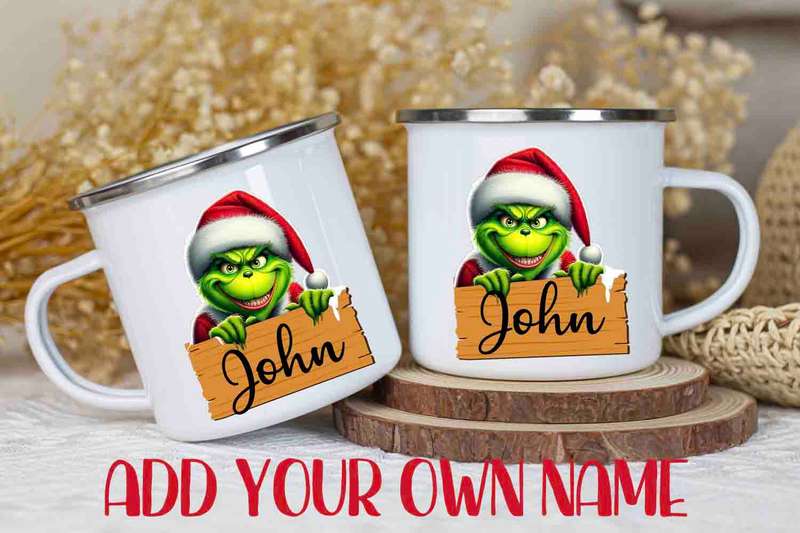 Christmas mug Peeking Grinch 2