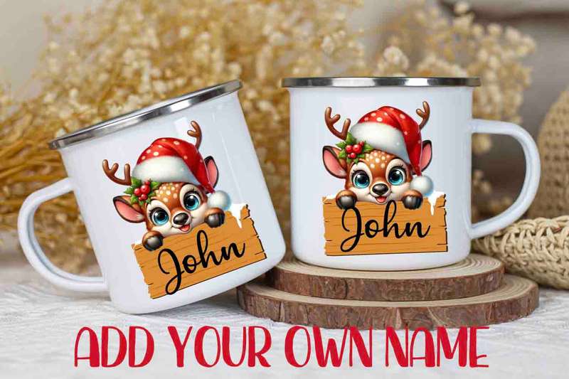 Christmas mug Peeking reindeer