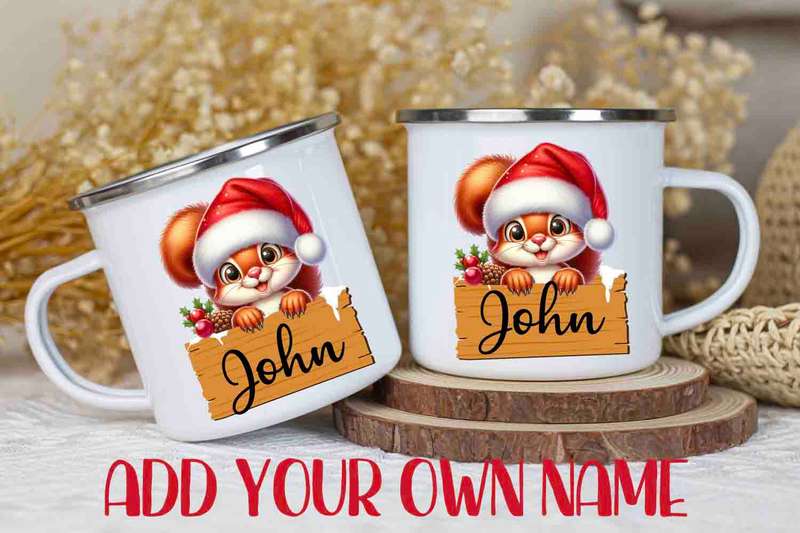 Christmas mug Peeking Squirrel