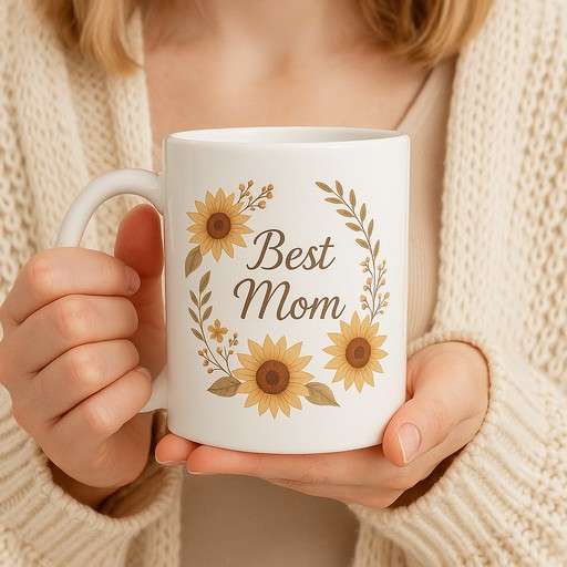 Best mom mug with Sunflowers