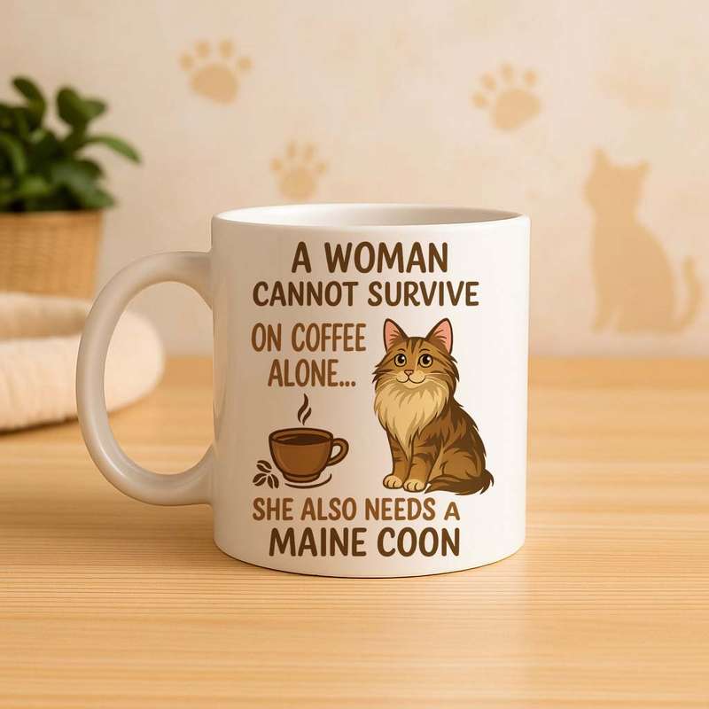 Maine Coon cat Coffee Mug  Coffee Alone Isn't Enough