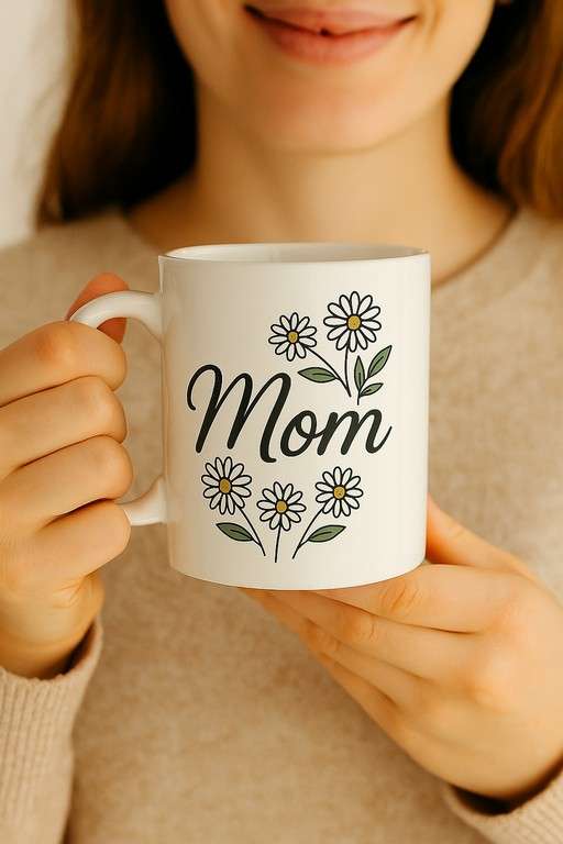 Mom with Daisies mug