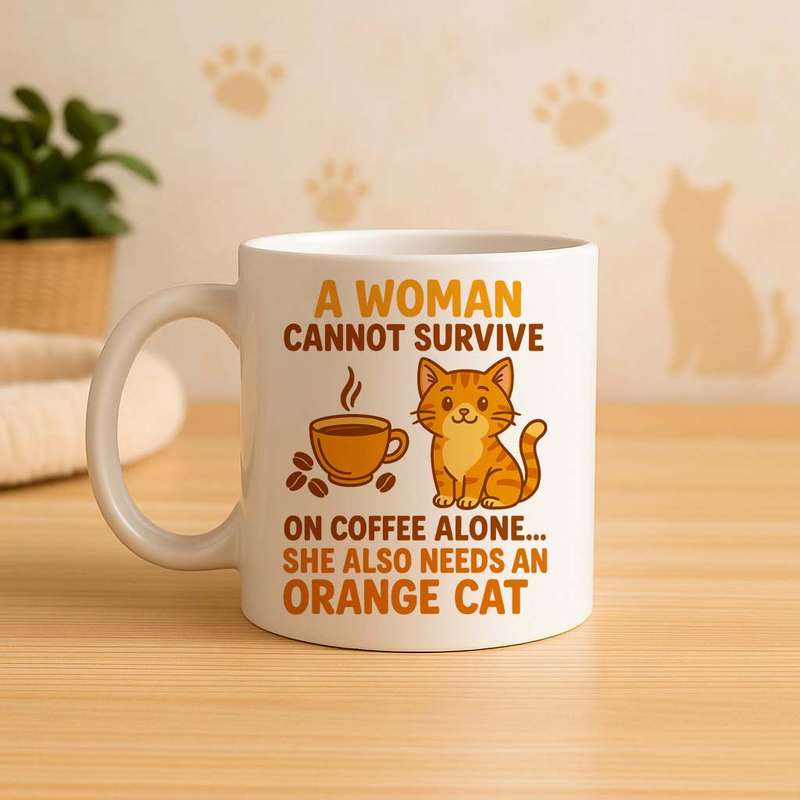 Orange cat Coffee Mug  Coffee Alone Isn't Enough