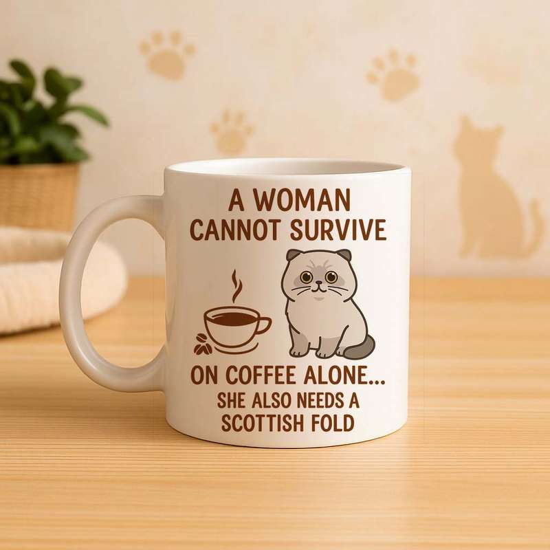 Scottish fold cat Coffee Mug  Coffee Alone Isn't Enough (Copy)