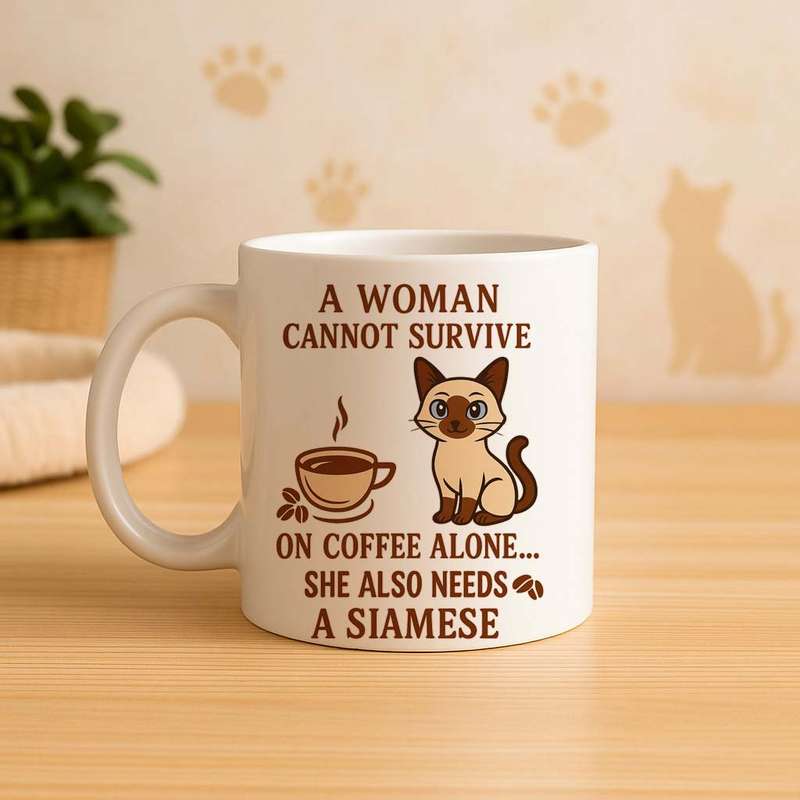 Siamese cat Coffee Mug  Coffee Alone Isn't Enough