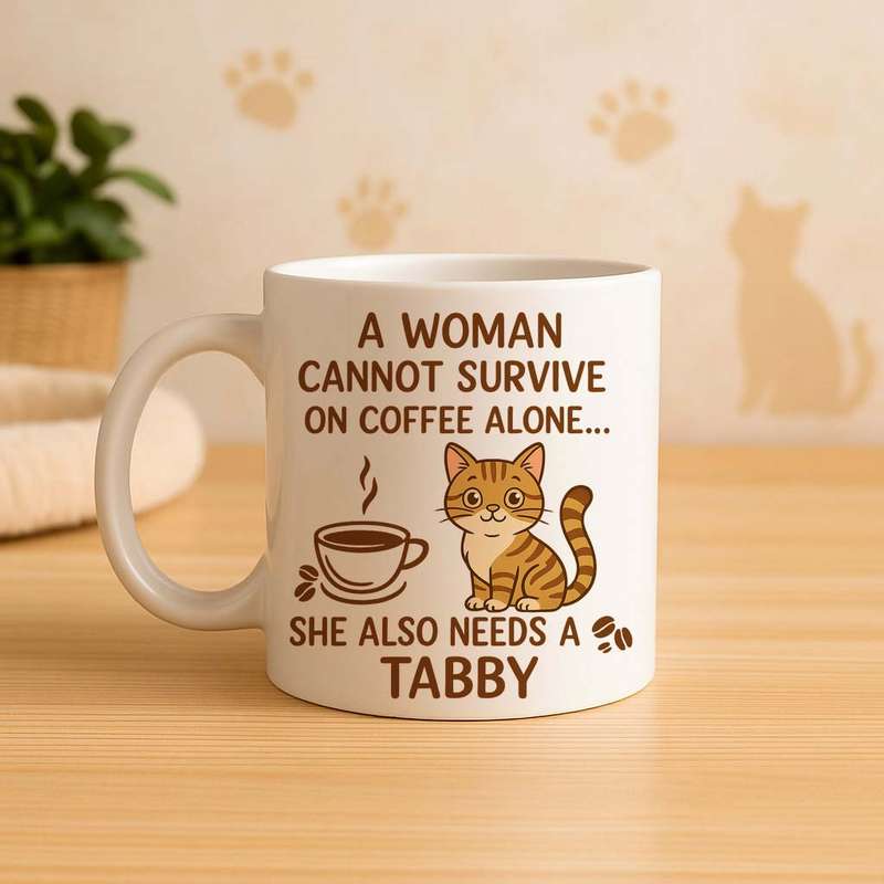 Tabby cat Coffee Mug  Coffee Alone Isn't Enough