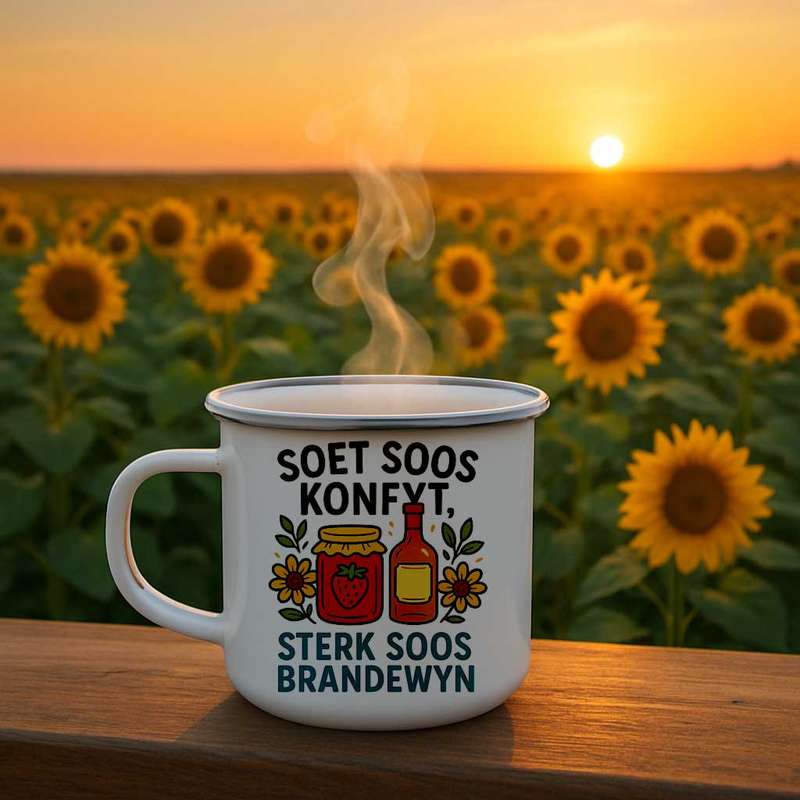 Afrikaans Mug  Soet Soos Konfyt, Sterk Soos Brandewyn
