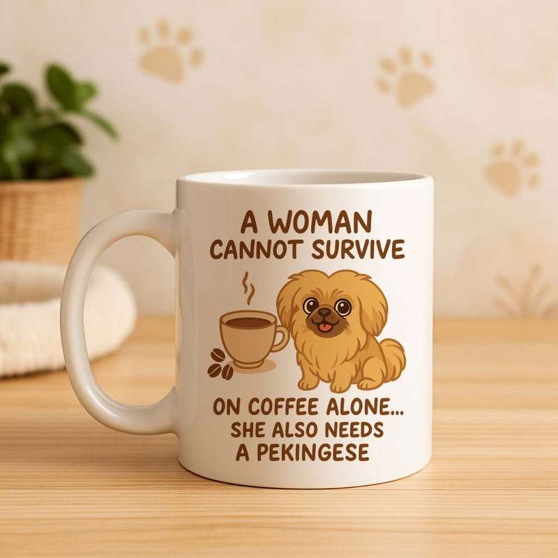 Pekingese  Coffee Mug  Coffee Alone Isn't Enough