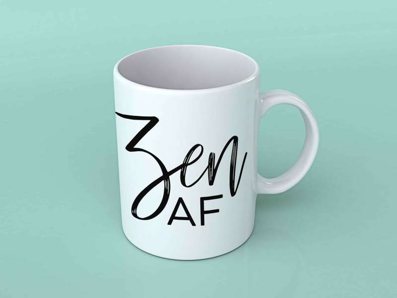 Zen AF white coffee mug