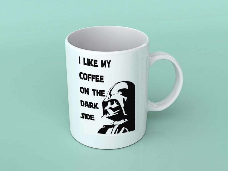 I like my coffee on the dark side coffee mug