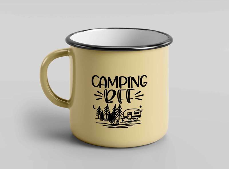 Camping BFF enamel tin mug