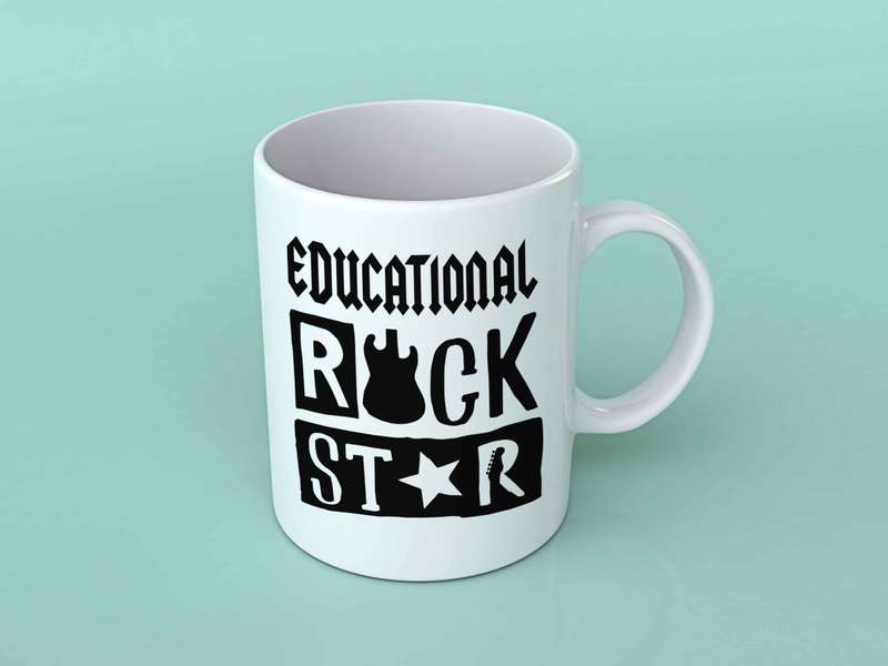 Educational rock star coffee mug