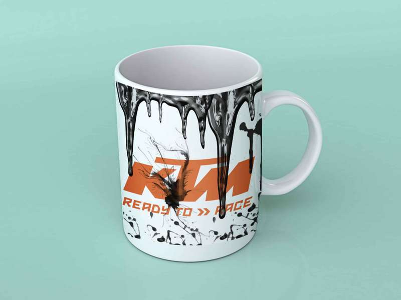 ktm motorcycle oil coffee mug