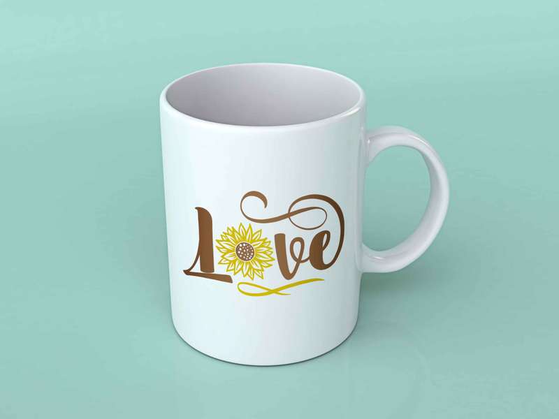 Love sunflower coffee mug