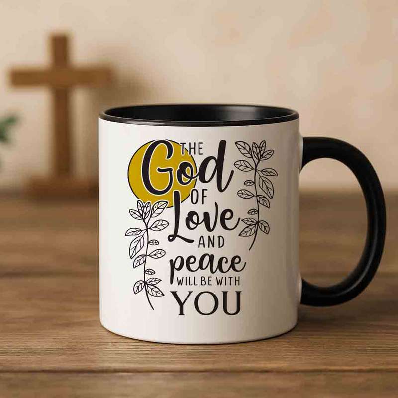 The God of Love and Peace coffee mug