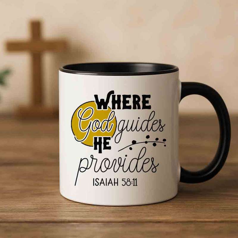 Where God guides coffee mug